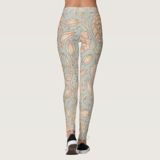 William Morris Wild Tulip Blume Floral Design Leggings (Rückseite)