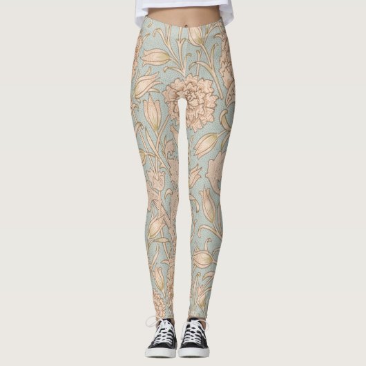 William Morris Wild Tulip Blume Floral Design Leggings (Vorderseite)