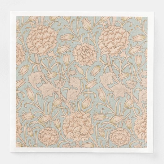 William Morris Wild Tulip Blume Floral Design Serviette (Vorderseite)