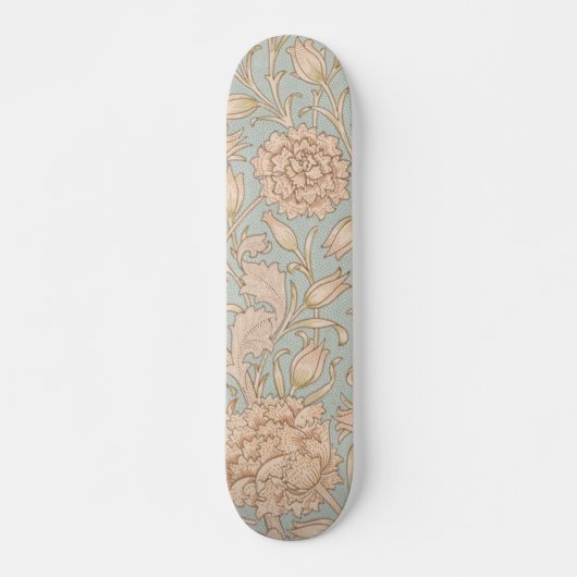 William Morris Wild Tulip Blume Floral Design Skateboard (Vorne)