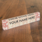 William Morris Wild Tulip Classic Viktorianisch De Namensplakette (Seite)