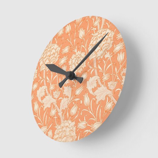 William Morris Wild Tulip Runde Wanduhr (Winkel)