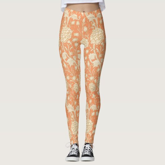 William Morris Wild Tulip Vintages Muster Leggings (Vorderseite)