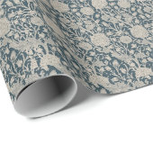 William * Morris Wild Tulips Steel Gray Blue Geschenkpapier (Rolleneckpunkt)