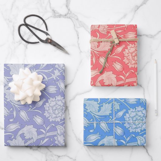 William Morris - Wilde Tulips Blumenmuster Geschenkpapier Set (Vorderseite)