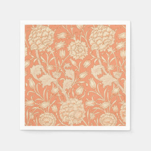 William Morris - Wilde Tulips - Blumenpfirsich Serviette