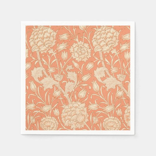 William Morris - Wilde Tulips - Blumenpfirsich Serviette (Vorderseite)