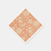 William Morris - Wilde Tulips - Blumenpfirsich Serviette (Ecke)