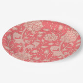 William Morris - Wilde Tulips - rosa Muster Pappteller (Schrägansicht)