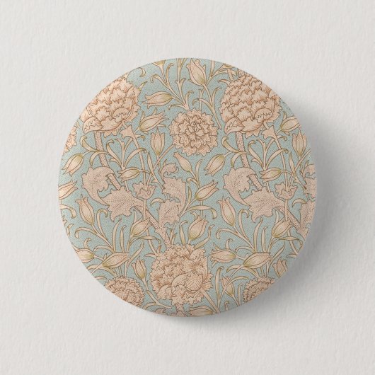 William Morris Wilde Tulpe Blumen Design Button (Vorderseite)