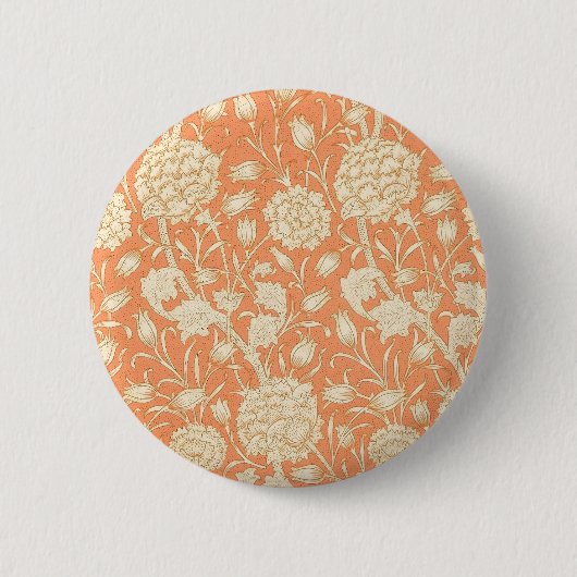 William Morris Wilde Tulpe Vintage Blumenmuster Button (Vorderseite)