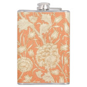 William Morris Wilde Tulpe Vintage Blumenmuster Flachmann (Rückseite)