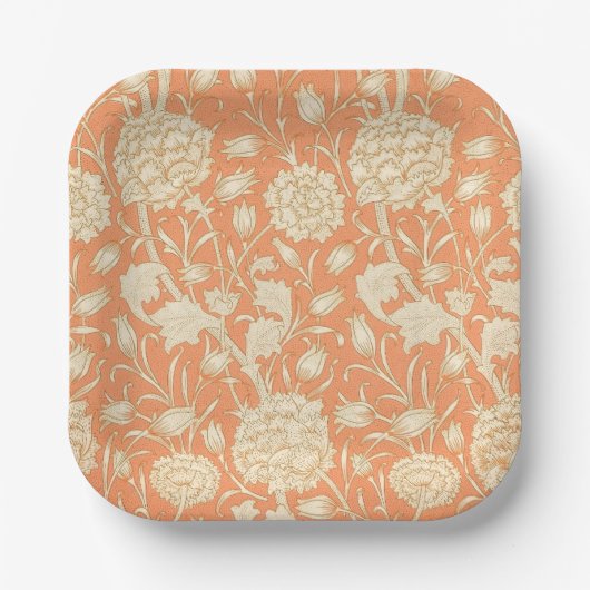 William Morris Wilde Tulpe Vintage Blumenmuster Pappteller (Vorderseite)