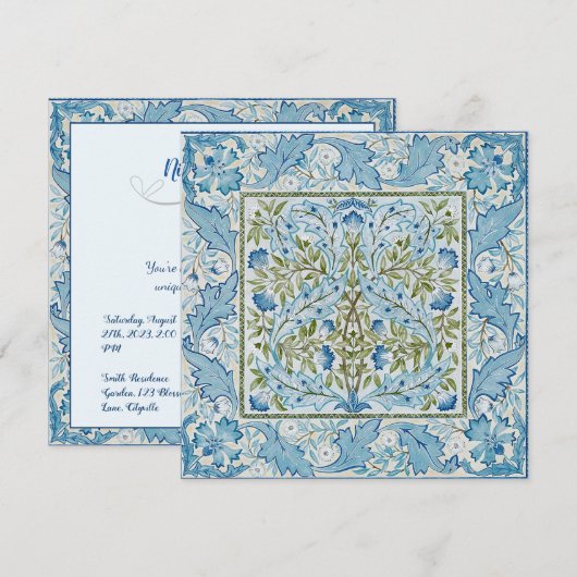 William Morris & Wilhelmina Style Prints Dankeskarte (Vorne/Hinten)