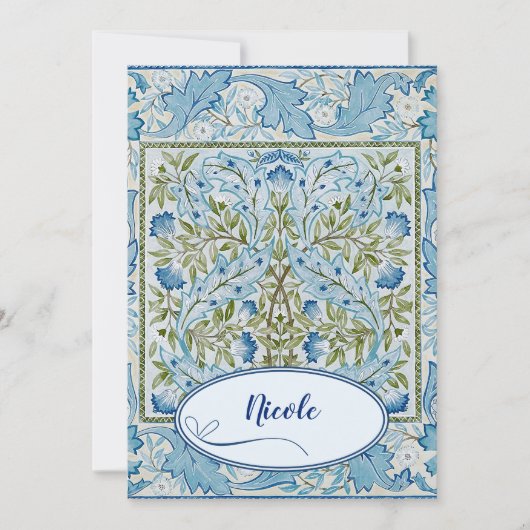William Morris & Wilhelmina Style Prints Einladung (Vorderseite)