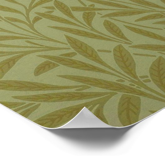 William Morris Willow Antique Floral Leaf Poster (Ecke)