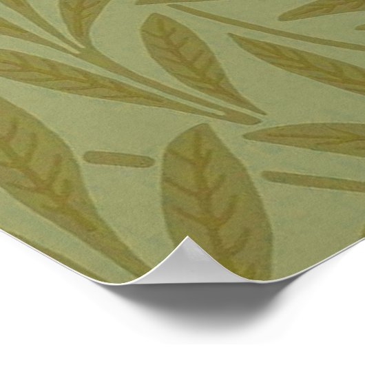 William Morris Willow Antique Floral Leaf Poster (Ecke)