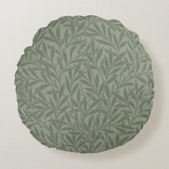 William Morris Willow Blume Classic Rundes Kissen (Vorderseite)