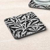 William Morris Willow Bough, Black, White & Gray Untersetzer (Linke Seite)