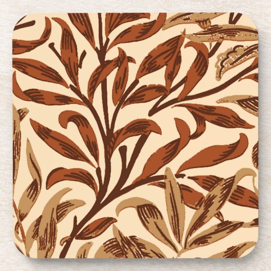 William Morris Willow Bough, Brown und Beige Untersetzer (Vorderseite)