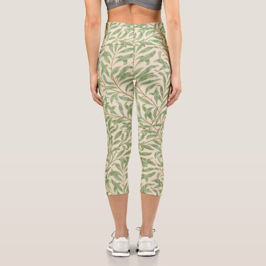 William Morris Willow Bough Garden Blume Classic Capri Leggings (Rückseite)