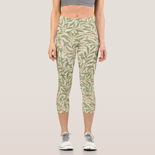 William Morris Willow Bough Garden Blume Classic Capri Leggings (Vorderseite)