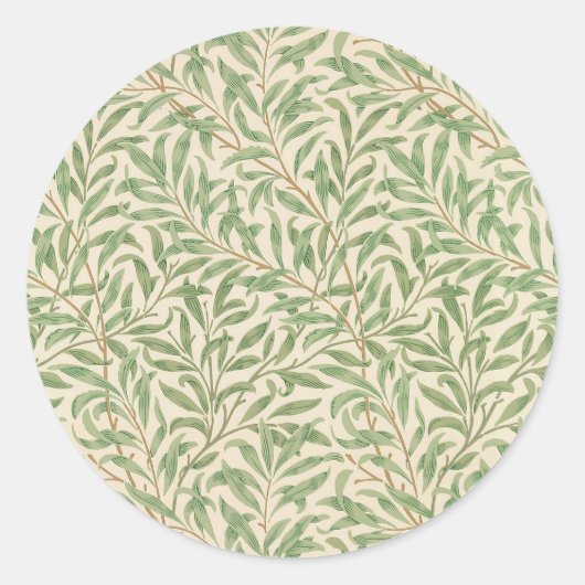 William Morris Willow Bough Garden Blume Classic Runder Aufkleber