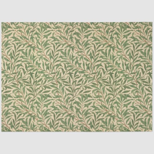 William Morris Willow Bough Green Willow Blätter Seidenpapier (Vorderseite)