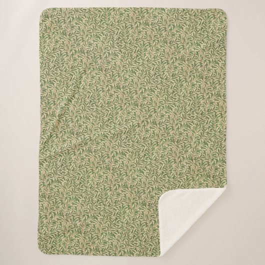 William Morris Willow Bough Green Willow Blätter Sherpadecke (Vorderseite)