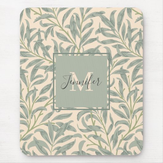 William Morris Willow Bough mit Namen Mousepad (Vorne)