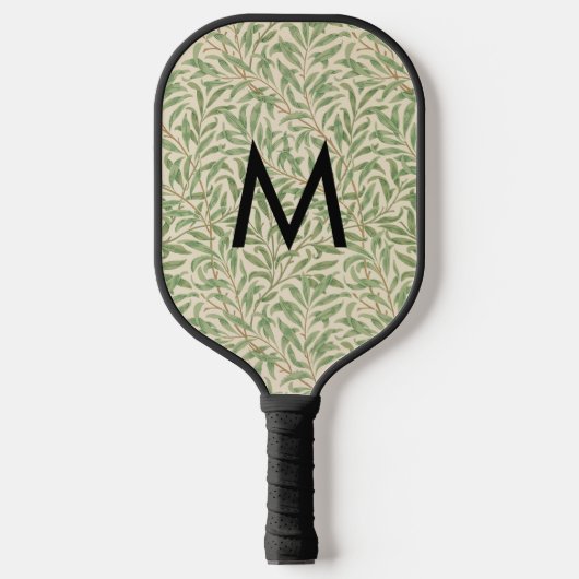 William Morris Willow Bough Pattern Mit Monogramm Pickleball Schläger (Vorderseite)