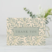 William Morris Willow Bough Vielen Dank Dankeskarte (Stehend Vorderseite)