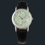 William Morris. Willow Bough. Vintage Vegetation Armbanduhr<br><div class="desc">William Morris "Willow Bough" Uhr. Grünpflanzen.</div>