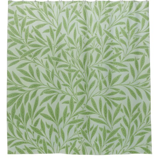 William Morris Willow Flower Classic Green Duschvorhang (Vorderseite)