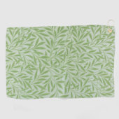 William Morris Willow Flower Classic Green Golfhandtuch (Horizontal)