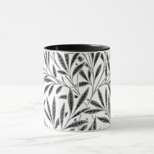 William Morris Willow Muster, grau, schwarz und we Tasse (Zentrum)