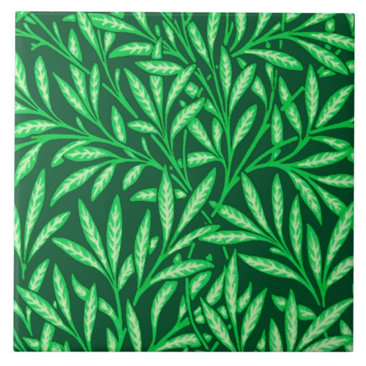 William Morris Willow Pattern, Emerald Green Fliese (Vorderseite)