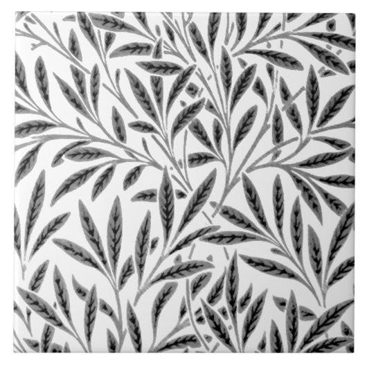 William Morris Willow Pattern, grau / grau & weiß Fliese (Vorderseite)