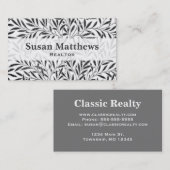 William Morris Willow Pattern, grau / grau & weiß Visitenkarte (Vorne/Hinten)