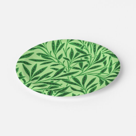 William Morris Willow Pattern, Light Jade Green Pappteller (Schrägansicht)