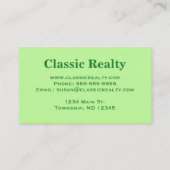 William Morris Willow Pattern, Light Jade Green Visitenkarte (Rückseite)