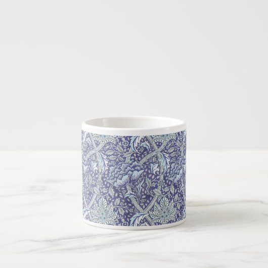 William Morris Windrush Blaues Blumenmuster Espressotasse (Vorderseite)
