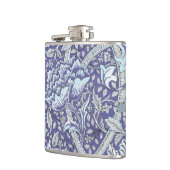 William Morris Windrush Blaues Blumenmuster Flachmann (Links)