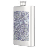 William Morris Windrush Blaues Blumenmuster Flachmann (Links)