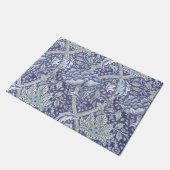 William Morris Windrush Blaues Blumenmuster Fußmatte (Schrägansicht)