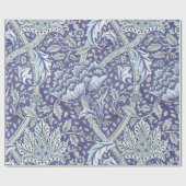 William Morris Windrush Blaues Blumenmuster Geschenkpapier (Flach)