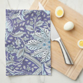 William Morris Windrush Blaues Blumenmuster Geschirrtuch (Viertel Falte)