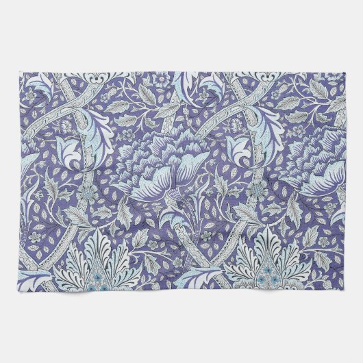 William Morris Windrush Blaues Blumenmuster Geschirrtuch (Horizontal)