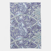 William Morris Windrush Blaues Blumenmuster Geschirrtuch (Vertikal)