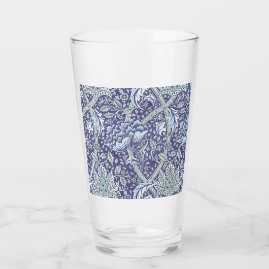 William Morris Windrush Blaues Blumenmuster Glas (Vorderseite)